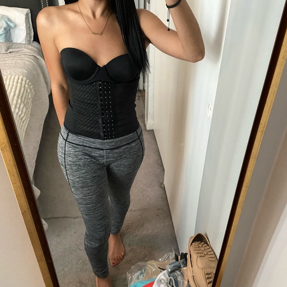 NEW Black Waist Trainer Corset Shapewear Adjustable Hook & Eye